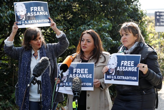 Protesti v prid Juliana Assangea v Londonu teden dni nazaj. Reuters