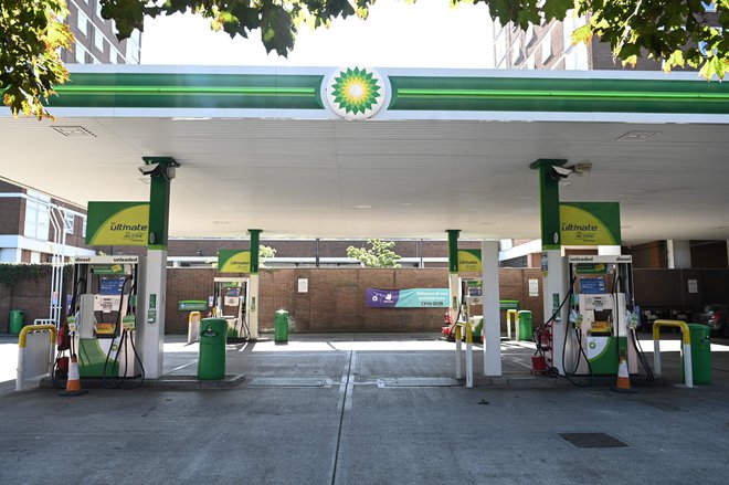 BP-jeve prazne bencinske črpalke, 24. september 2021. Foto: Daniel Leal-Olivas / AFP

