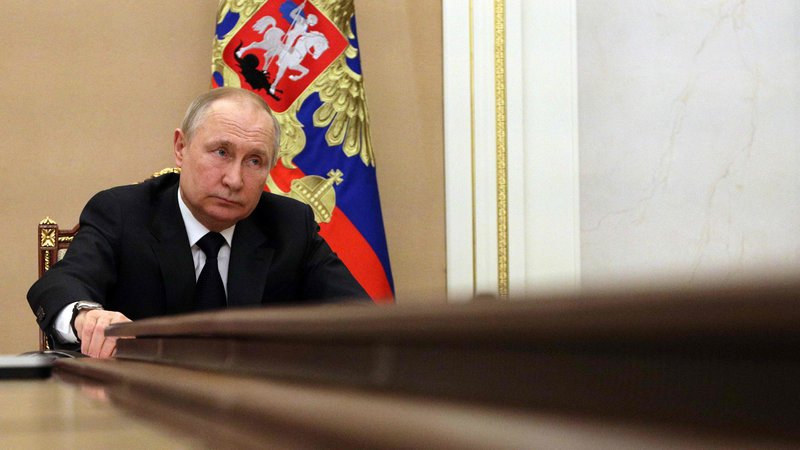 Fotografija: Ruski predsednik Vladimir Putin, 10. marec 2022. Foto: Mikhail Klimentyev / Sputnik / AFP
