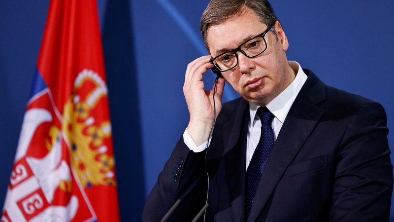 Fotografija: Srbski predsednik Aleksandar Vučić, Berlin, Nemčija, 4. maj 2022. Foto: Hannibal Hanschke / Reuters
