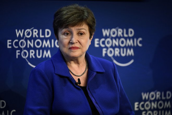Izvršna direktorica Mednarodnega denarnega sklada (IMF) Kritsalina Georgieva, 23. maj 2022. Foto: Fabrice Coffrini/AFP
