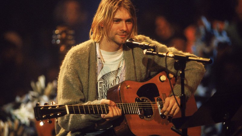Fotografija: Kurt Cobain, pevec pri glasbeni skupini Nirvana. Foto: Guliver / Getty Images
