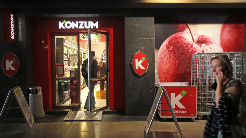 Fotografija: Konzumova trgovina v Zagrebu, Hrvaška 19.avgusta 2014.