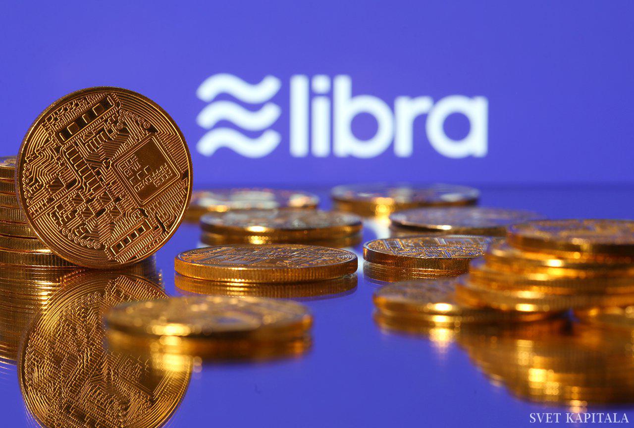 Fotografija: Representations of virtual currency are displayed in front of the Libra logo in this illustration picture, June 21, 2019. REUTERS/Dado Ruvic/Illustration - RC141DEAAD20