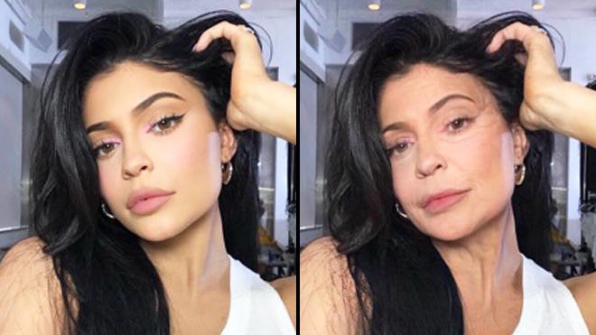 Tudi Kylie Jenner je uporabila popularno aplikacijo FaceApp, ki fotografiji doda učinek starosti.