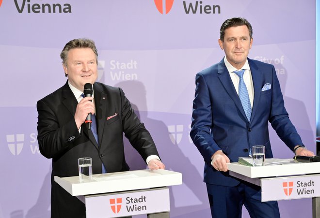 Dunajski župan Michael Ludwig (levo) in Peter Hanke (desno);