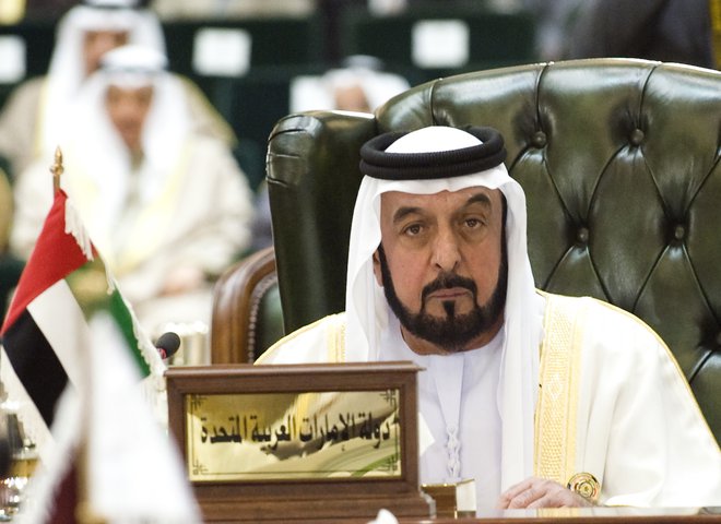 Predsednik Združenih arabskih emiratov šejk Khalifa bin Zayed al-Nahyan. FOTO: REUTERS/Stephanie McGehee