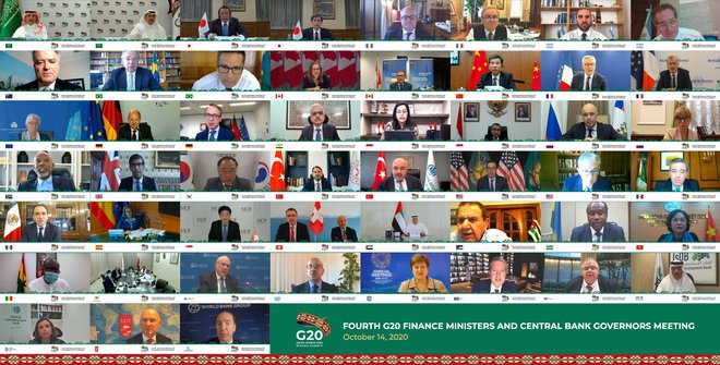 Virtualno zasedanje G-20. FOTO: Twitter