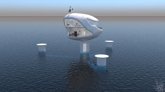 SeaPod kapsule, ki so namenjene "življenju nad valovi". FOTO: Ocean Builders