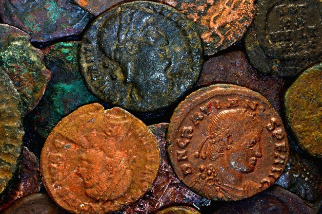 Kovanci iz časa starega Rima. FOTO: Osebni arhiv