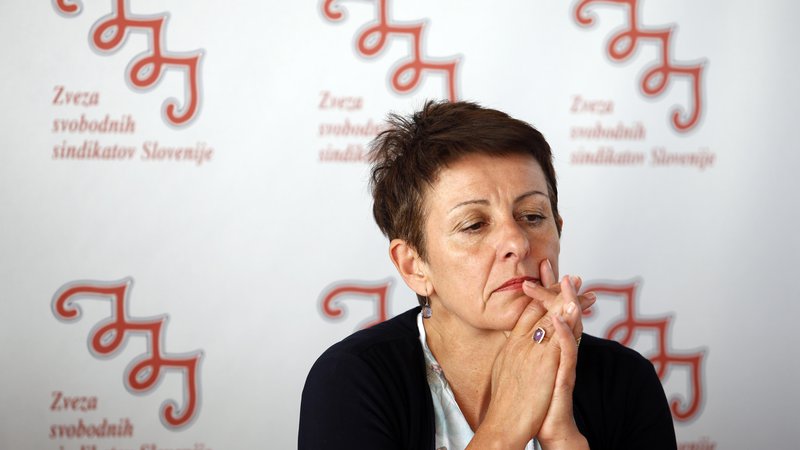 Fotografija: Predsednica Zveze svobodnih sindikatov Slovenije Lidija Jerkič. FOTO: Družnik Matej
