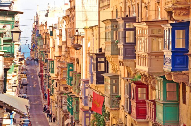 Znani pisani balkoni v Valletti. FOTO: Shutterstock