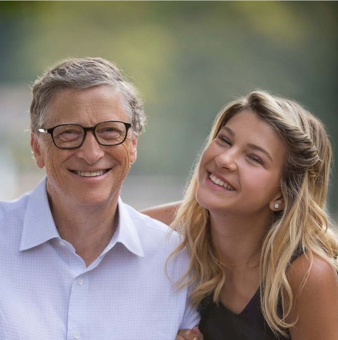 Bill Gates z najmlajšo hčerko, ki bo podedovala "samo" 10 milijonov. FOTO: @thisisbillgates / instagram