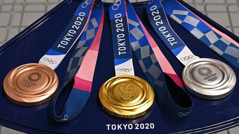 Fotografija: Zlata, srebrna in bronasta medalja za OI Tokio 2020 (2021), Foto: AFP