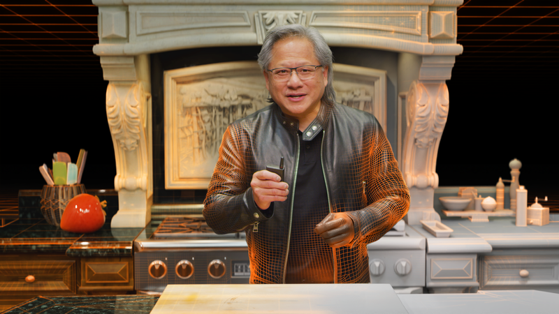 Fotografija: Virtualna različica Huanga in njegove kuhinje. Foto: Nvidia