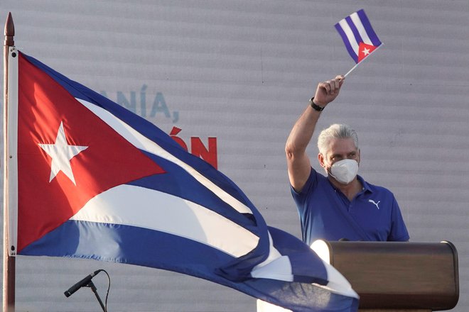Predsednik Kube Miguel Diaz-Canel, 17. julij, 2021. Foto: Alexandre Meneghini/Reuters