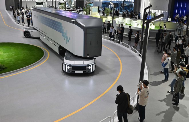 Tovorno vozilo Hyundai s tehnologijo vodikovih gorivnih celic, Goyang, Južna Koreja, 8. september, 2021. Foto: Jung Yeon/AFP