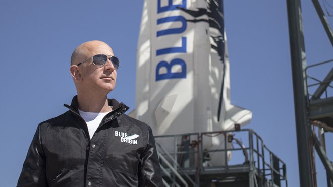 Bezos je julija poletel v vesolje. Foto: HO/AFP