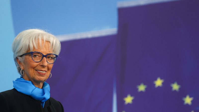 Fotografija: Predsednica Evropske cenralne banke (ECB) Christine Lagarde, Frankfurt, Nemčija, 28. oktober 2021. Foto: Kai Pfaffenbach / Reuters
