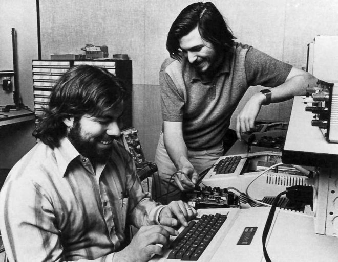 Steve Wozniak in Steve Jobs. Foto: Wikipedia
