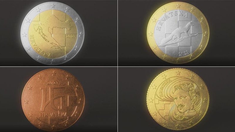Fotografija: Motivi, ki bodo krasili hrvaške evrske kovance. Foto: Vlada RH
