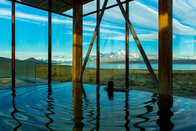 Spa v ekološkem hotelu Tierra Patagonia. Foto: Tierra Hotels.
