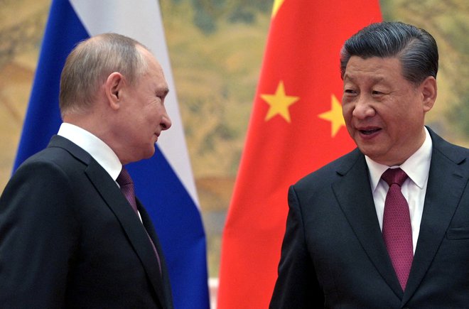 Ruski predsednik Vladimir Putin in kitajski predsednik Xi Jinping, Peking, Kitajska, 4. februar 2022. Foto: Sputnik / Aleksey Druzhinin / Kremlin / Reuters
