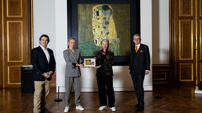 Fotografija: Kos Klimtovega Poljuba kot en od 10.000 NFTs. Foto: Ouriel Morgensztern/Belvedere
