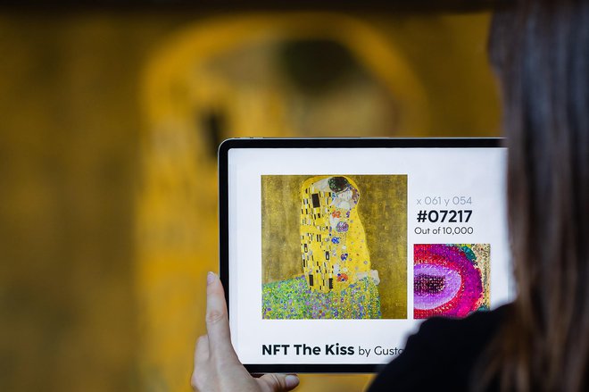 Kos Klimtovega Poljuba kot en od 10.000 NFTs. Foto: Ouriel Morgensztern/Belvedere, Wien
