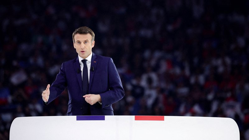 Fotografija: Francoski predsednik Emmanuel Macron, 2. april 2022. Foto: Sarah Meyssonnier / Reuters

