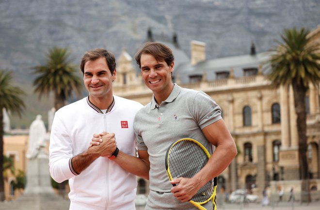 Roger Federer in Rafael Nadal. Foto: Mike Hutchings/Reuters
