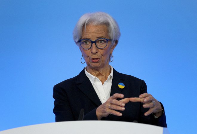 Predsednica Evropske centralne banke Christine Lagarde FOTO: Daniel Roland/Pool via Reuters
