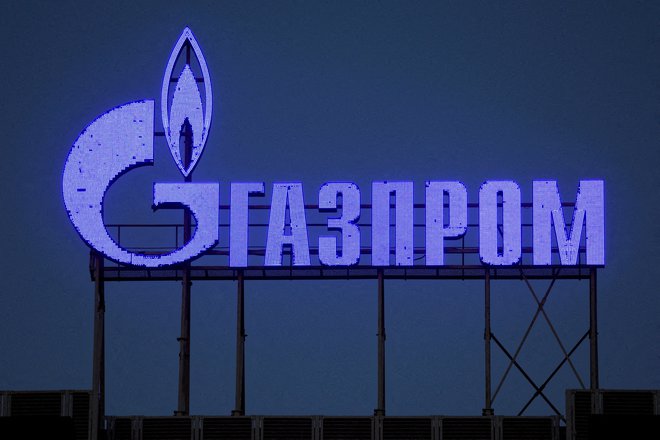 Logotip največjega proizvajalca zemeljskega plina na svetu, ruske družbe Gazprom. Foto: REUTERS
