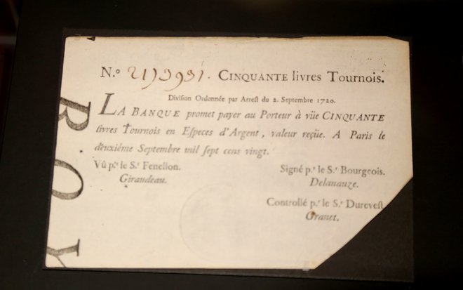 Bankovec od 50 liver, Banque Royale, Pariz, 1720. Foto: Milan Ilić
