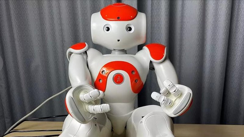 Fotografija: Robot Nao, ki je bil uporabljen v raziskavi. Foto: Rachel Gardner

